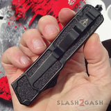 Delta Force Black Scarab D/A OTF Automatic Knife - Satin Tanto Plain Switchblade
