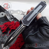 Delta Force Carbon Fiber Scarab D/A OTF Automatic Knife - Dagger Serrated Switchblade