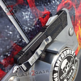 Delta Force Classic Black Scarab D/A OTF Automatic Knife CNC Highest Quality - Satin Tanto Switchblade