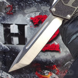 Delta Force Classic Black Scarab D/A OTF Automatic Knife CNC Highest Quality - Satin Tanto Switchblade