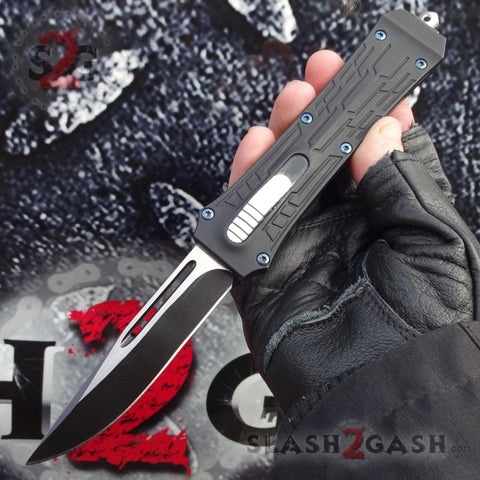 Delta Force OTF Crypt Keeper v2 D/A Automatic Knife - Drop Point Plain Switchblade