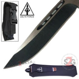 Delta Force OTF Crypt Keeper Dual Action Black Tactical Automatic Knife Drop Point Plain Switchblade