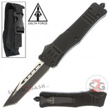 Delta Force Commando D/A OTF Automatic Knife Black - Tanto Plain Switchblade