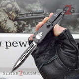Delta Force Punisher Skull 7" Small OTF Automatic Knife D/A Switchblade - Double Edge Plain