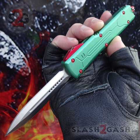 Delta Force Star Wars D2 Bounty Hunter D/A OTF Automatic Knife Green + Red Boba Fett CNC Highest Quality - Spear Switchblade