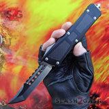 Delta Force Dark Knight VG-10 OTF Knife CNC Highest Quality Carbon Fiber - Tanto Xtreme Switchblade Slash2Gash S2G