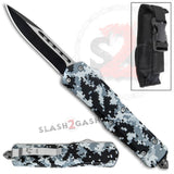 Winter Digi Camo OTF Automatic Knife D/A - Drop Point Single Edge