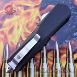 S2G Tactical OTF Knives Recon D/A Black Automatic Knife - REAL Layered Damascus Switchblades