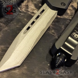 S2G Tactical OTF Knives Recon D/A Black Automatic Knife - Tanto Plain REAL Layered Damascus Switchblades