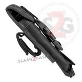 Chrome Scarab OTF Knife D/A Automatic Switchblade Silver - Nylon Tactical Belt Sheath