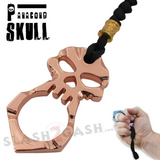 One Finger Skull Knuckle Paracord Self Defense Keychain - 9 Colors