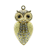 Cute Crystal Owl Necklace USB Flash Drive 2.0 Pendant 16 GB gold/silver U Disk Memory Stick