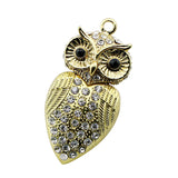 Cute Crystal Owl Necklace USB Flash Drive 2.0 Pendant 16 GB gold/silver U Disk Memory Stick