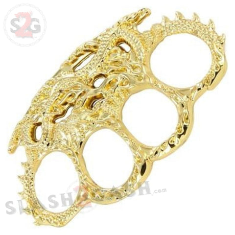 Enter the Dragon Flames Knuckles Fantasy Paperweight - Gold Buckle Duster