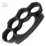 Classic Heavy Duty Belt Buckle & Paperweight - Black Brass Knuckles Solid Aluminum