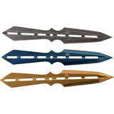 Perfect Point Triangle Ninja 7.5" Throwing Knives - 3 PC Asst. Colors