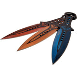 Perfect Point Throwing Knives w/ Ring 7" Punisher Skull - 3 PC Set