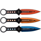Perfect Point Throwing Knives w/ Ring 7" Punisher Skull - 3 PC Set