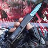 Blue Dagger OTF Knife Black Phantom D2 Automatic Switchblade CNC T6061 Delta Force Knives