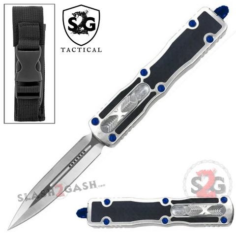 Small Prototype OTF Knife Auto S2G Tactical Knives T6061 - D2 Carbon Fiber