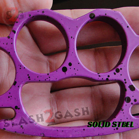 Classic Heavy Duty Belt Buckle & Paperweight - Purple Splatter Knuckles