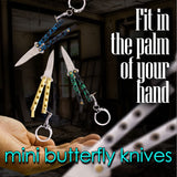 Quicky Keychain Butterfly Knife Mini Novelty Balisong - 9 colors