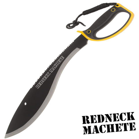Redneck Machete Full Tang Sawback Kukri w/ D-guard - Yellow