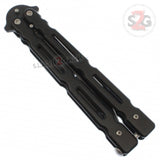 Revolt Butterfly Knife Black Spear Point Balisong w/ Pocket Clip