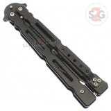 Revolt Butterfly Knife Black Spear Point Balisong w/ Pocket Clip