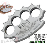 Dalton Global Brass Knuckles IRA Irish Republican Army Paperweight - Silver/Chrome Robbie Dalton Knucks Heavy Duty Steel Buckle