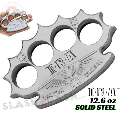 Dalton Global Brass Knuckles IRA Irish Republican Army Paperweight - Silver/Chrome Robbie Dalton Knucks Heavy Duty Steel Buckle