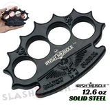Irish Muscle Dalton Global Brass Knuckles Spiked Paperweight - Black Robbie Dalton Knucks Heavy Duty Steel Buckle