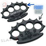 Rob Dalton Brass Knuckles Supreme Irish Spiked Paperweight - Black Licensed Robbie Dalton Global Knucks Heavy Duty Steel Buckle Duster