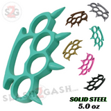 Brass knuckles with spikes Rounded Spike Knuckle Duster Paper Weight - Pink Teal Pitted Silver Pitted Copper Black Gold