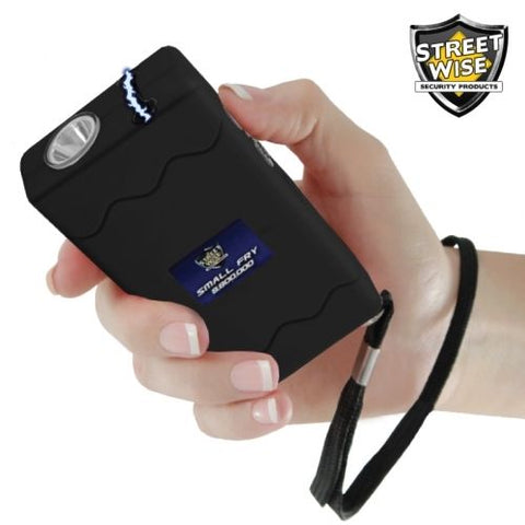 Small Fry 8,800,000 Black Powerful Mini Stun Gun Flashlight Rechargeable