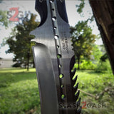 Scorpion Kukri Machete Knife 9Cr18MoV Spiked Sawback - Satin Brushed Steel w/ Leather Sheath