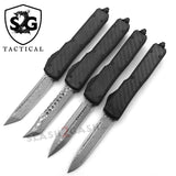 S2G Tactical Shadow OTF Knife Carbon Fiber Switchblade CNC T6061 - REAL Damascus!