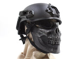 Half Face Wargame Mask Metallic Skeleton Mask Protective Party Festival Face Guard Black Silver