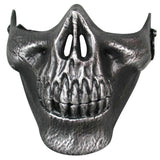 Half Face Wargame Mask Metallic Skeleton Mask Protective Party Festival Face Guard Black Silver