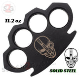 Skull Knuckles Don't Tread On Me Black Solid Steel Paper Weight - Knuckle Duster Heavy Metal Steampunk