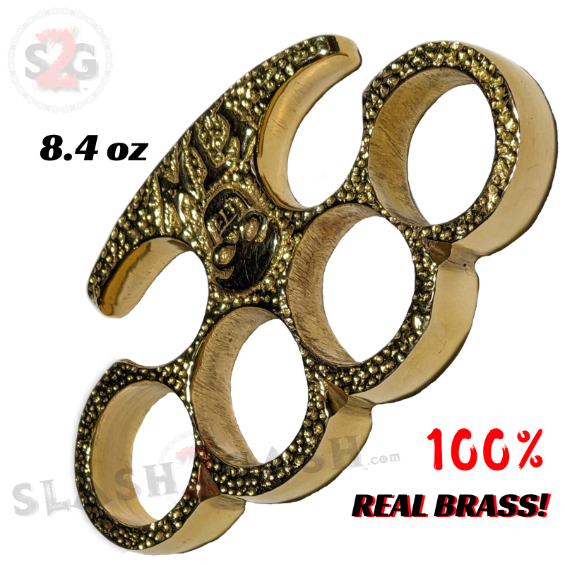 Skull Brass Knuckles FTW Duster Paper Weight - 100% Real Brass