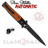 Rosewood Automatic Stiletto Switchblade Knives Pearl Slim Pocket Knife Black Blade