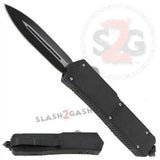 Dark Legacy OTF Dual Action Automatic Knife Black 2 Tone Double Edge