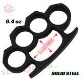 Crown Knuckles Solid Steel Open Paper Weight - Large Black Knuckles Buckle Duster