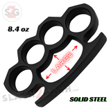 Crown Knuckles Solid Steel Open Paper Weight - Large Black Knuckles Buckle Duster