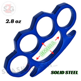 Crown Knuckles Solid Steel Open Paper Weight - Small Blue Knuckles