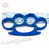 Crown Knuckles Solid Steel Open Paper Weight - Small Blue Knuckles