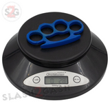 Crown Knuckles Solid Steel Open Paper Weight - Small Blue Knuckles