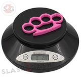 Crown Knuckles Solid Steel Open Paper Weight - Small Pink Knuckles Ladies Women Girls Size