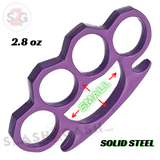 Crown Knuckles Solid Steel Open Paper Weight - Small Purple Knuckles Ladies Women Girls Size